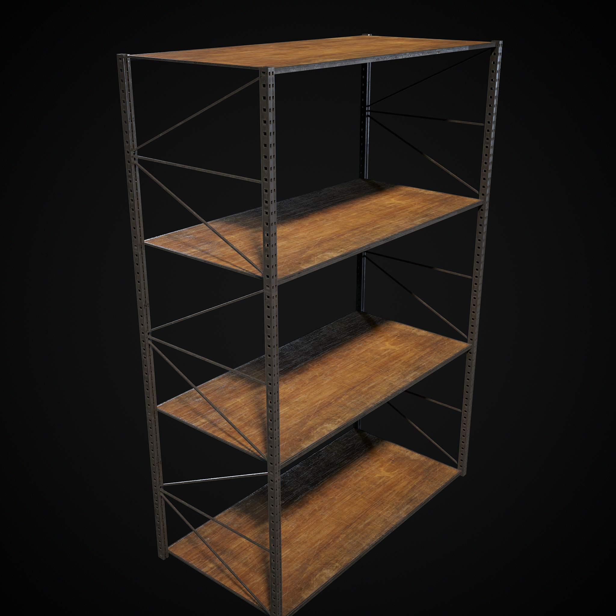 Storage Shelf — Game-Ready 3D Asset