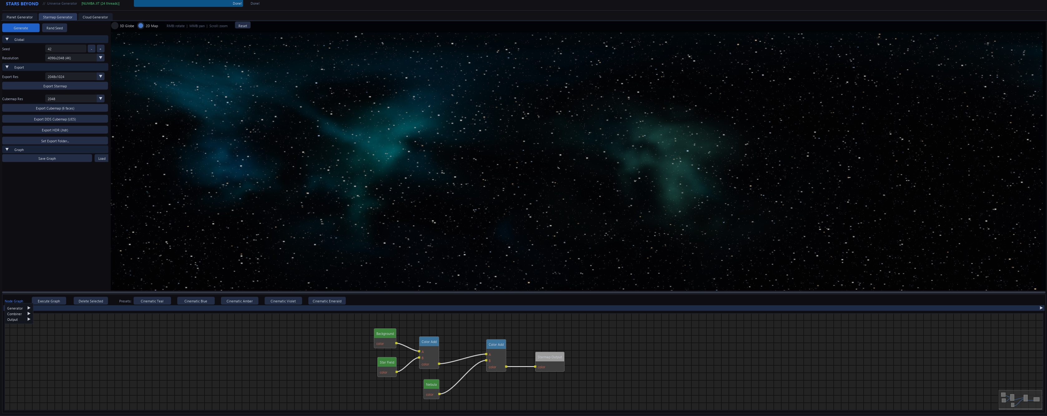 Starmap Generator with node editor